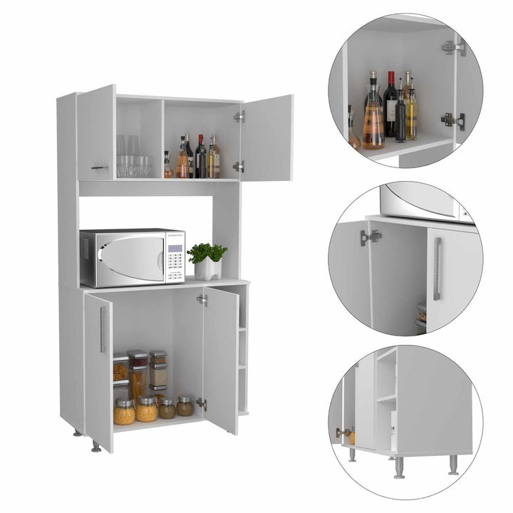 Modern White Kitchen Cabinet with Two Storage Shelves Image 5