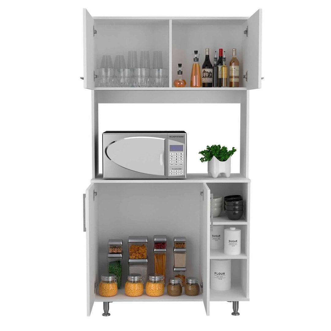 Modern White Kitchen Cabinet with Two Storage Shelves Image 6