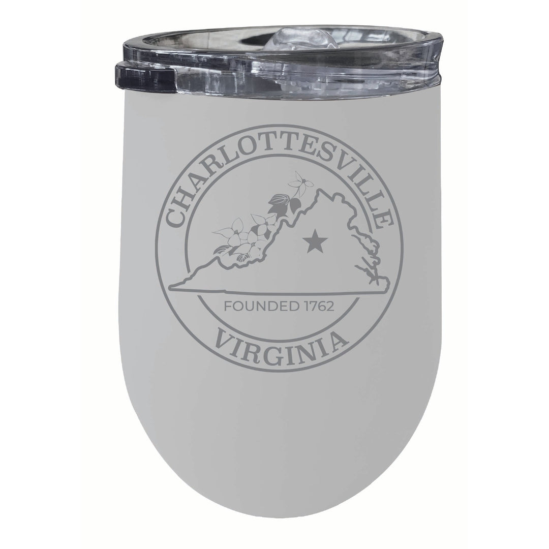 Charlottesville Virginia Souvenir 12 oz Engraved Insulated Wine Stainless Steel Tumbler Image 5