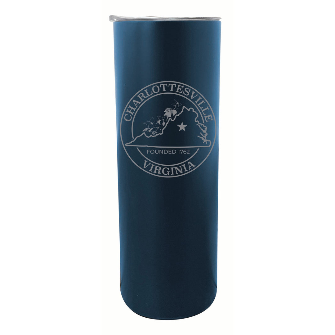 Charlottesville Virginia Souvenir 20 oz Engraved Insulated Stainless Steel Skinny Tumbler Image 3