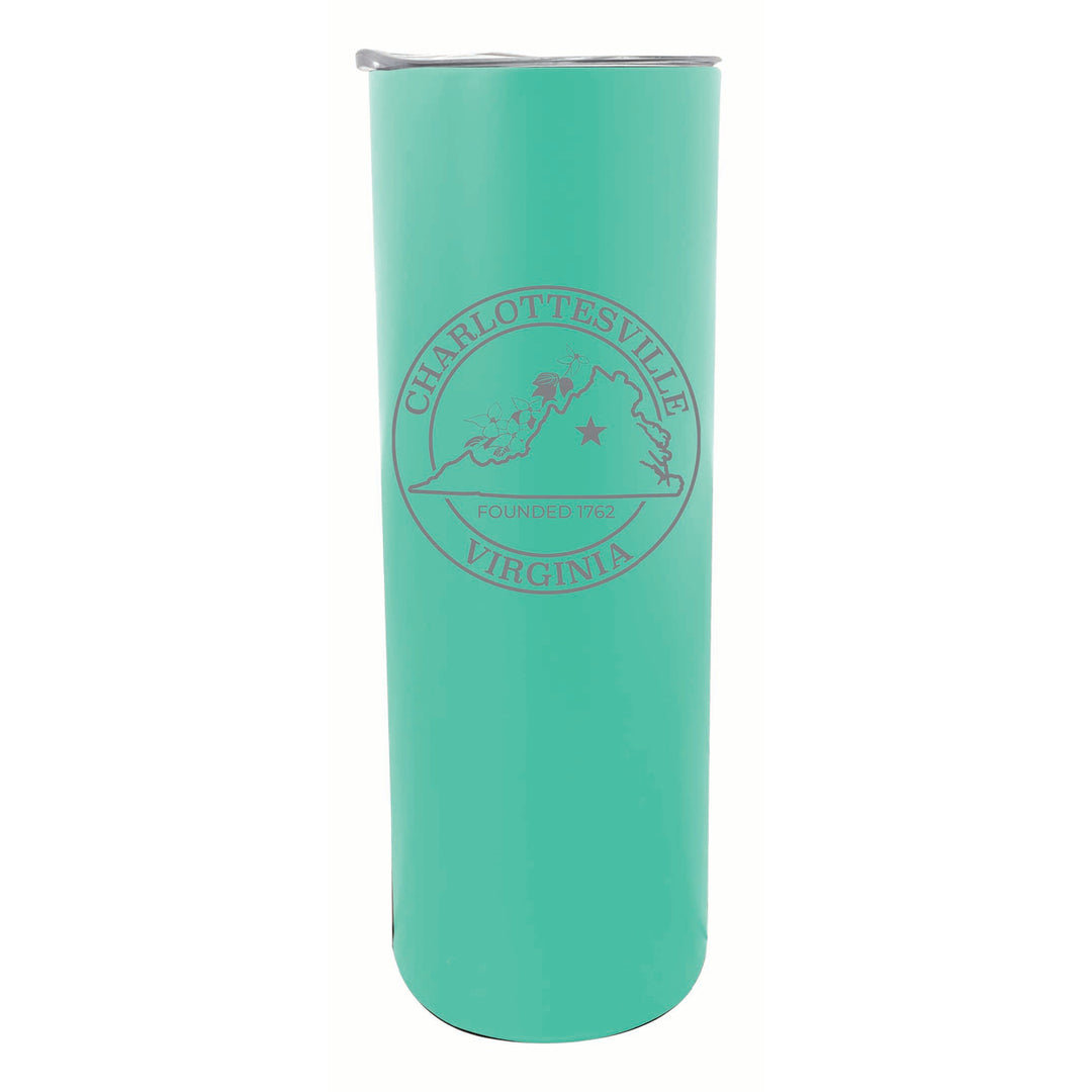 Charlottesville Virginia Souvenir 20 oz Engraved Insulated Stainless Steel Skinny Tumbler Image 5