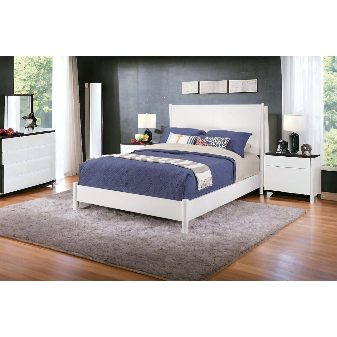 White Solid and Manufactured Wood King Bed Image 5