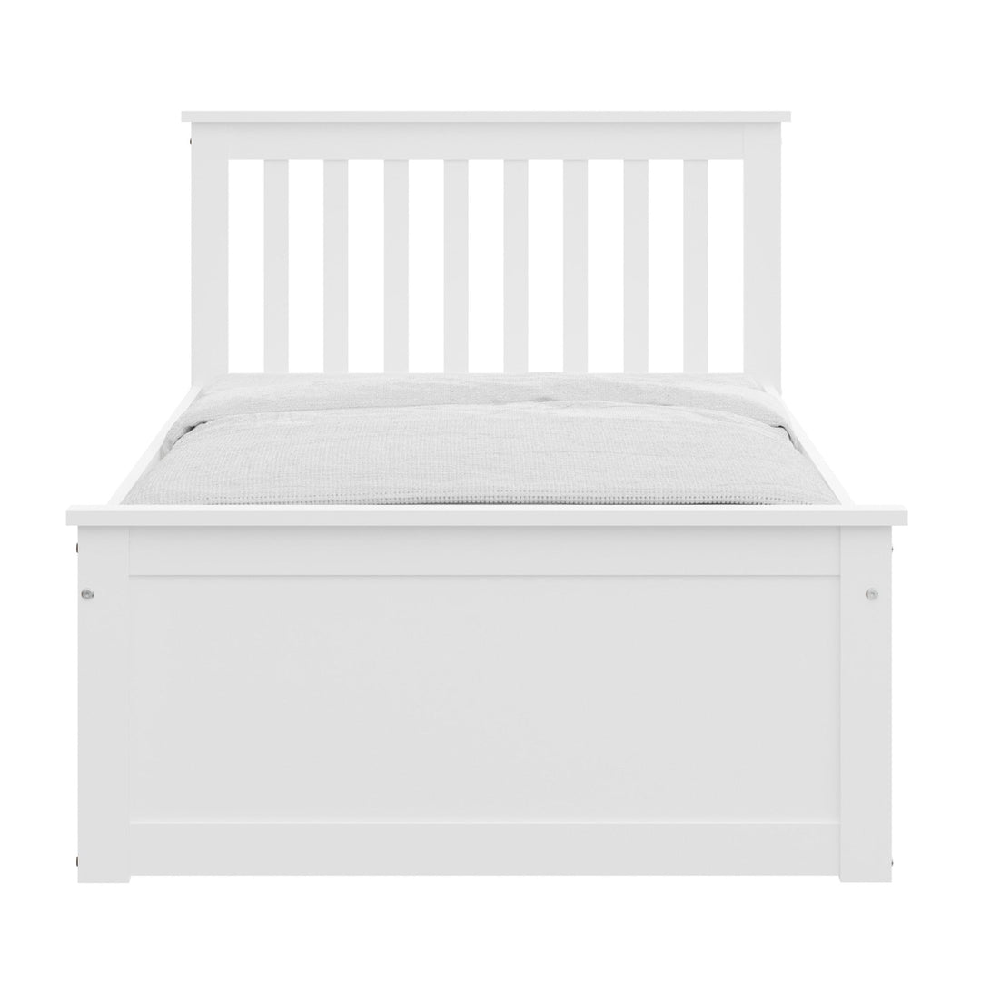 White Solid Wood Twin Bed With Pull Out Trundle Image 6