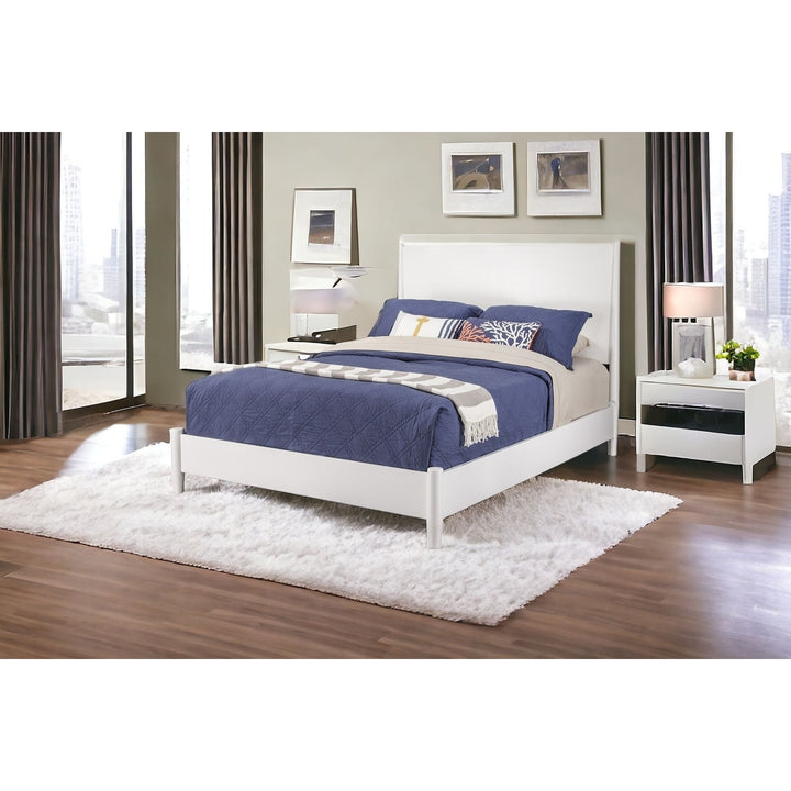 White Solid and Manufactured Wood King Bed Image 7