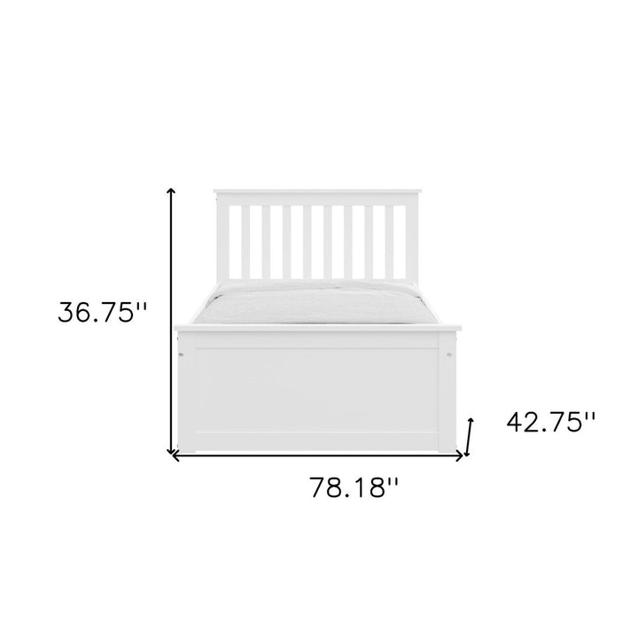 White Solid Wood Twin Bed With Pull Out Trundle Image 9