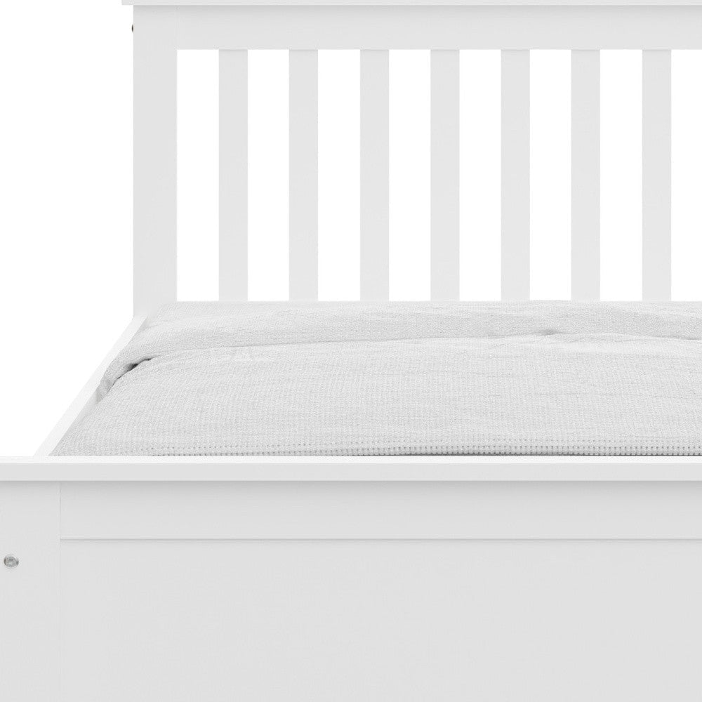 White Solid Wood Twin Bed With Pull Out Trundle Image 11