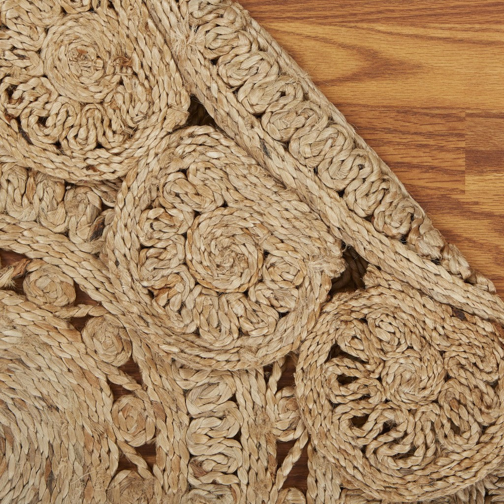 Sunshine Golden Natural Jute Area Rug Image 7