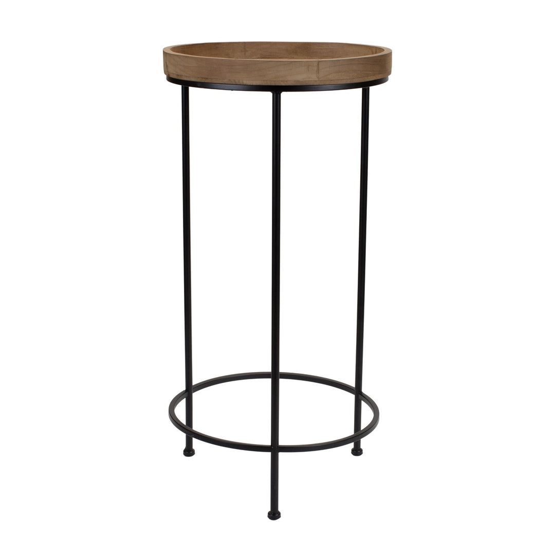 Set of Three 29" Black And Brown Round End Tables Image 2