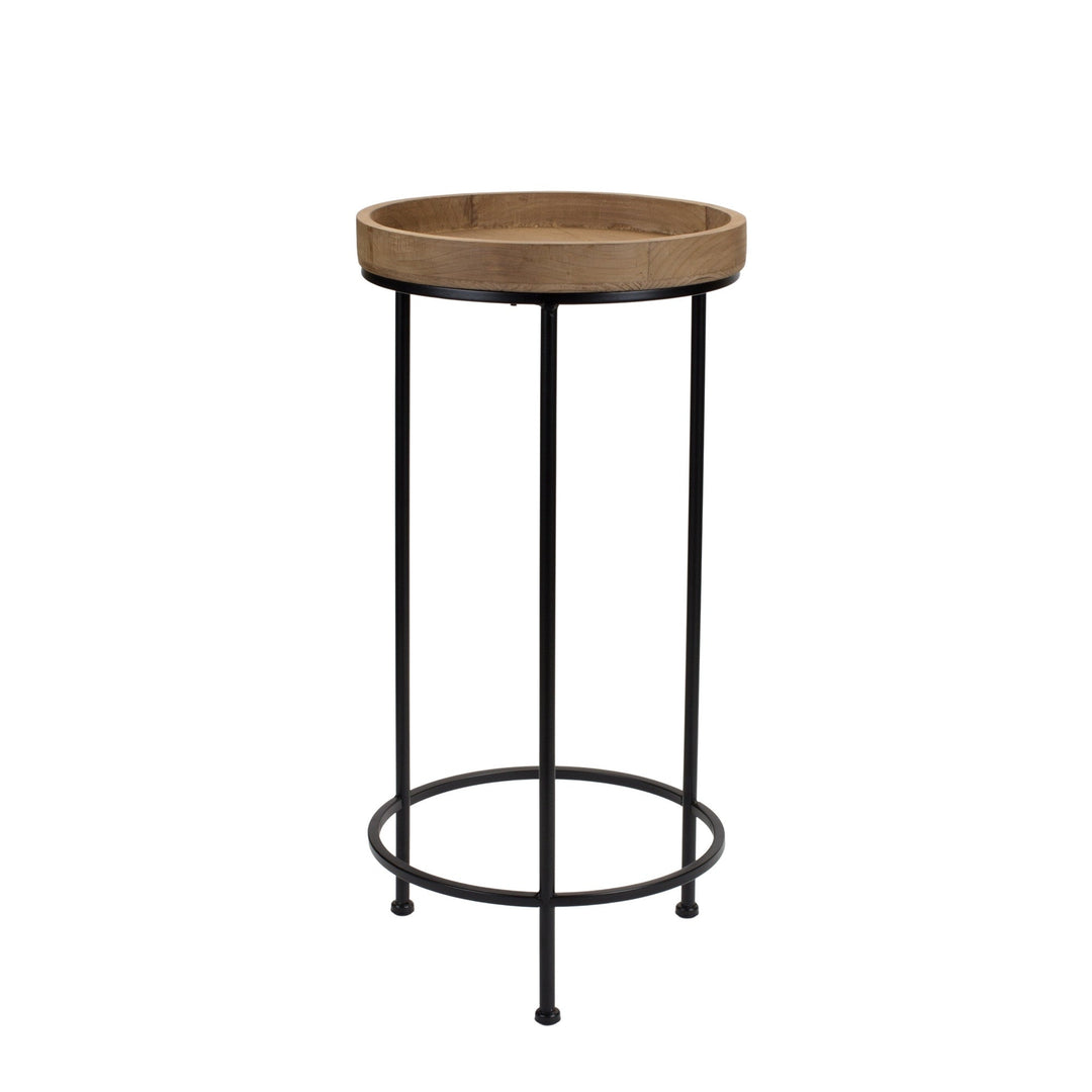 Set of Three 29" Black And Brown Round End Tables Image 3