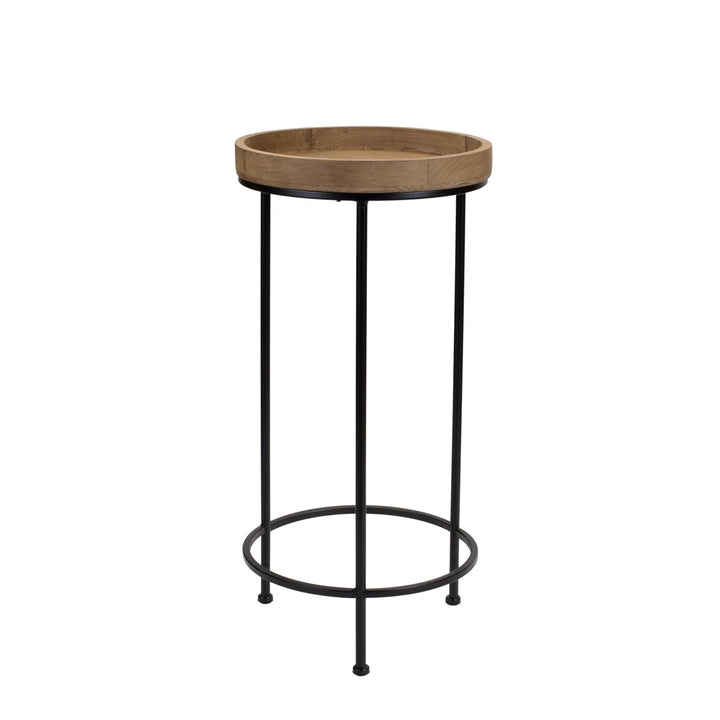 Set of Three 29" Black And Brown Round End Tables Image 3