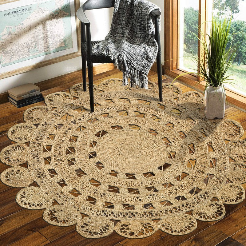 Sunshine Golden Natural Jute Area Rug Image 10