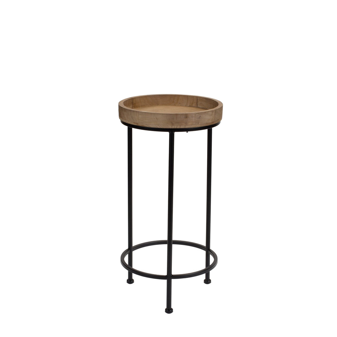 Set of Three 29" Black And Brown Round End Tables Image 4