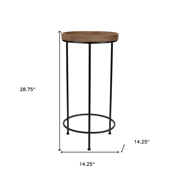 Set of Three 29" Black And Brown Round End Tables Image 5