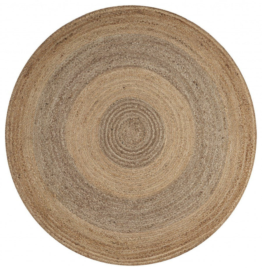 Two Toned Natural Jute Area Rug Image 1