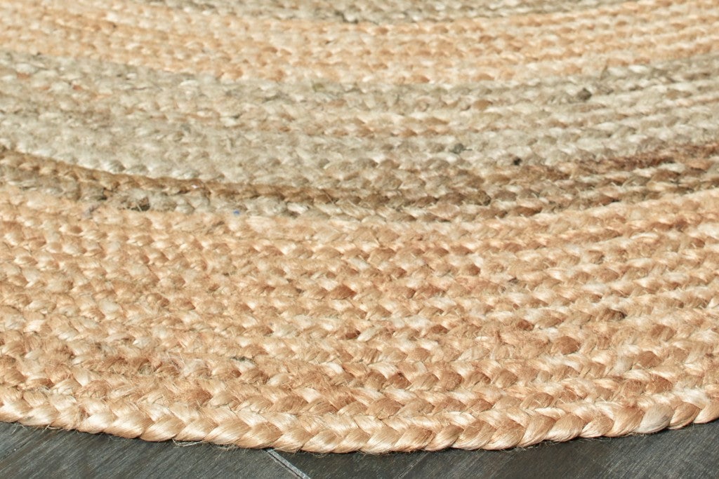 Two Toned Natural Jute Area Rug Image 6