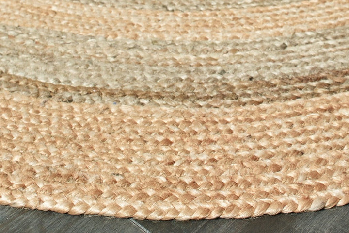 Two Toned Natural Jute Area Rug Image 6