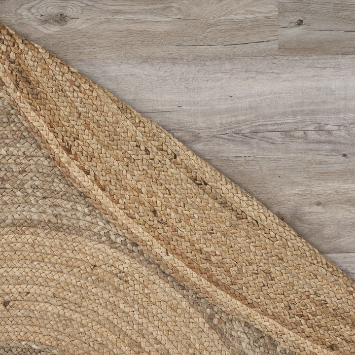 Two Toned Natural Jute Area Rug Image 7