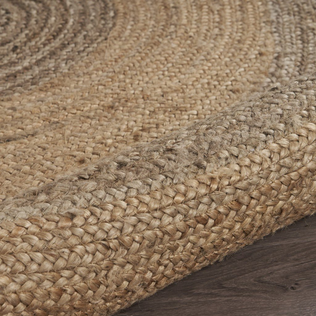 Two Toned Natural Jute Area Rug Image 8