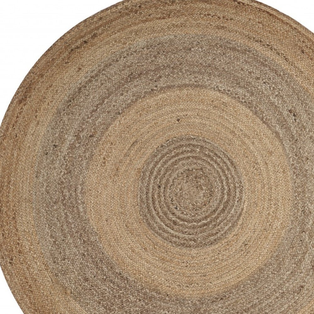 Two Toned Natural Jute Area Rug Image 12