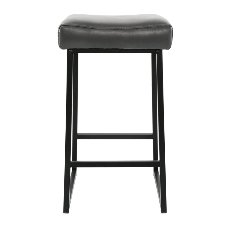 Set of Two 26" Black Metal Backless Bar Height Bar Chairs Image 8