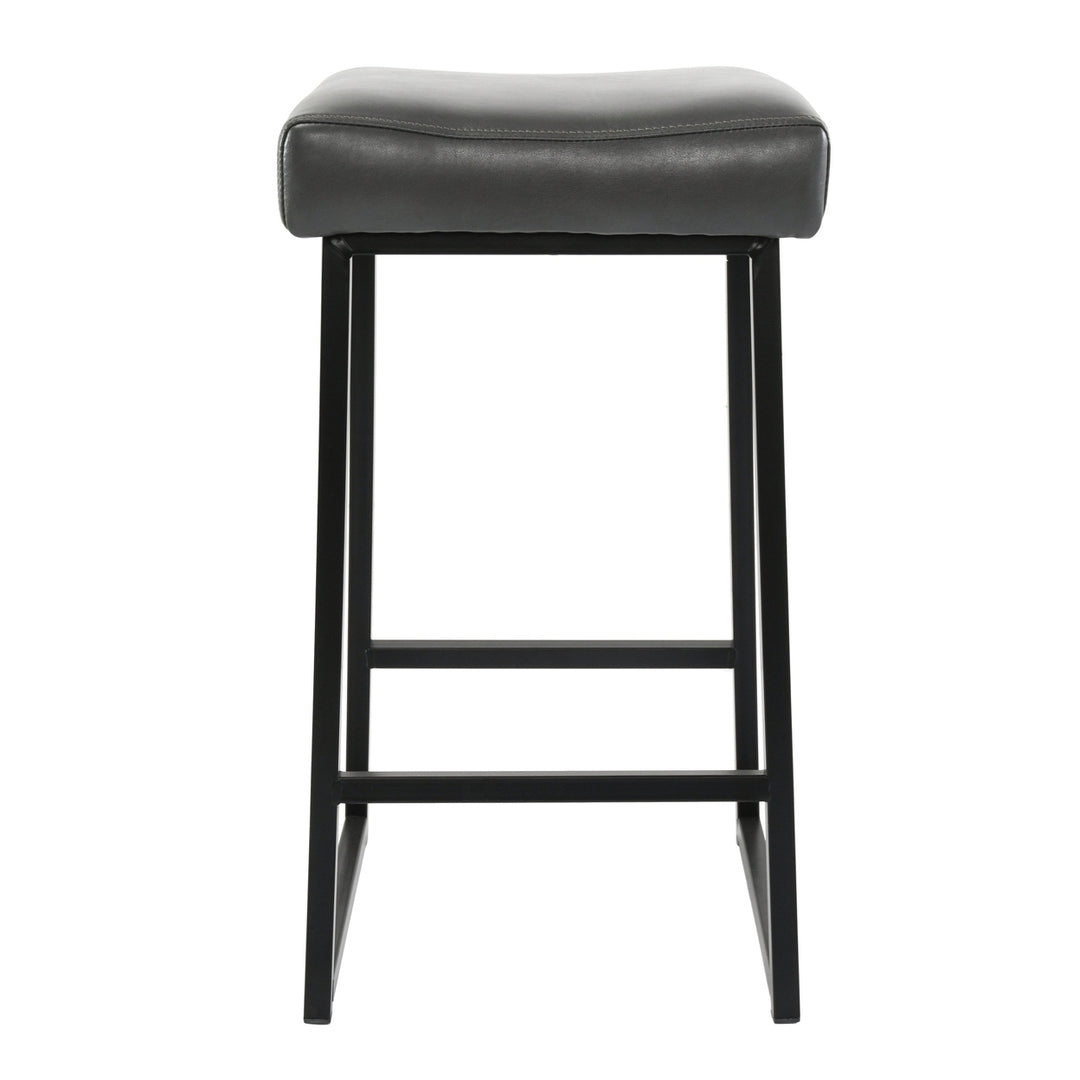 Set of Two 26" Black Metal Backless Bar Height Bar Chairs Image 10