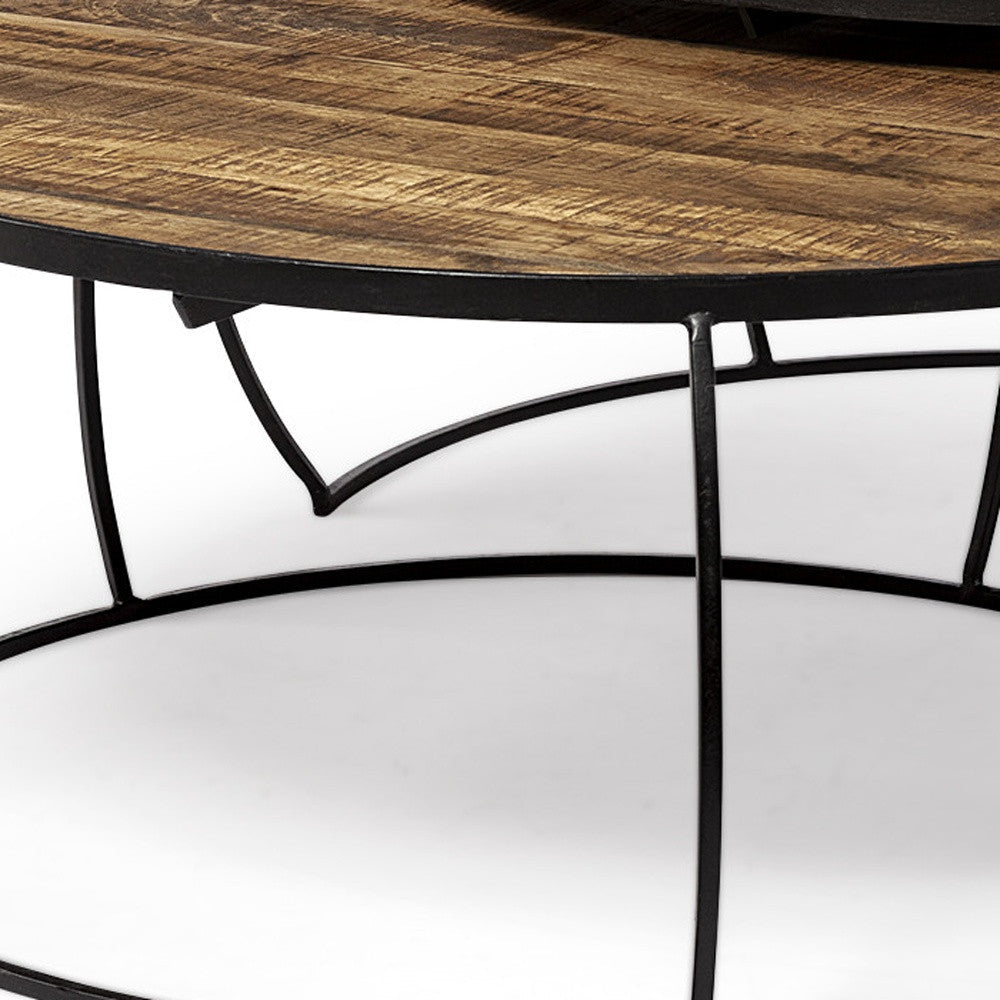 S2 41" and 38" Round Wood Top Nesting Coffee Tables Image 8