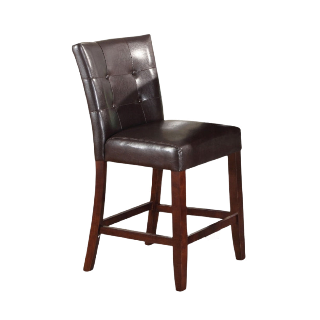 Set of Two Espresso And Brown Solid and Manufactured Wood Counter Height Bar Chairs Image 1