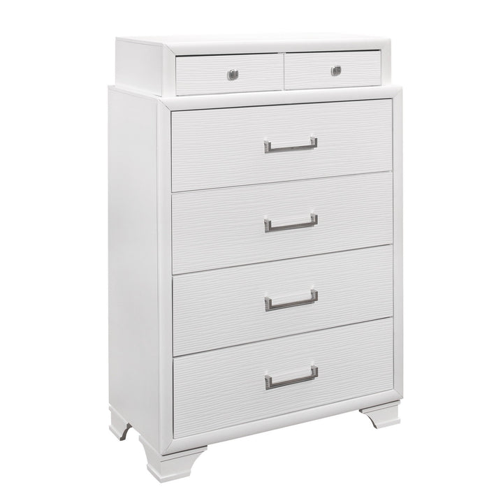 White Chest With 6 Drawers Image 1