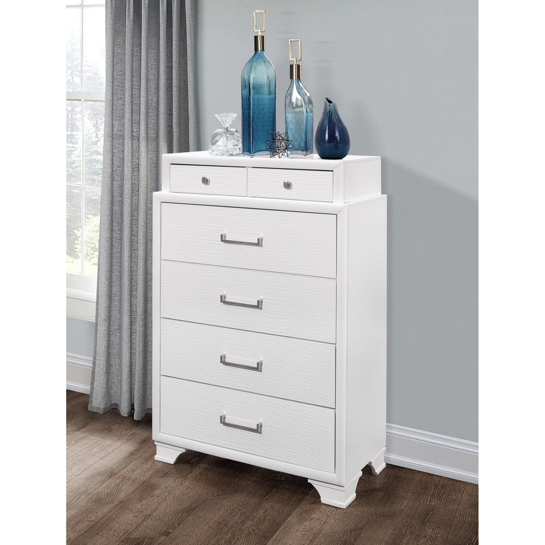 White Chest With 6 Drawers Image 2