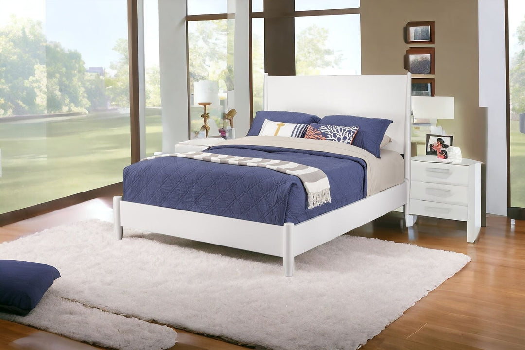 White Solid and Manufactured Wood California King Bed Image 5