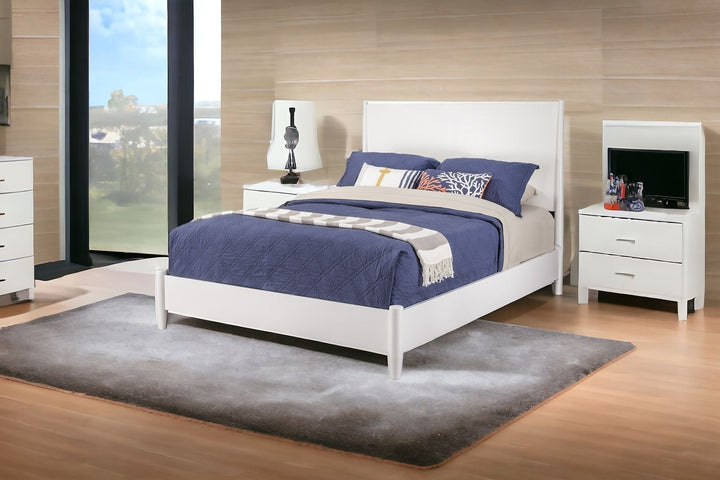 White Solid and Manufactured Wood California King Bed Image 7