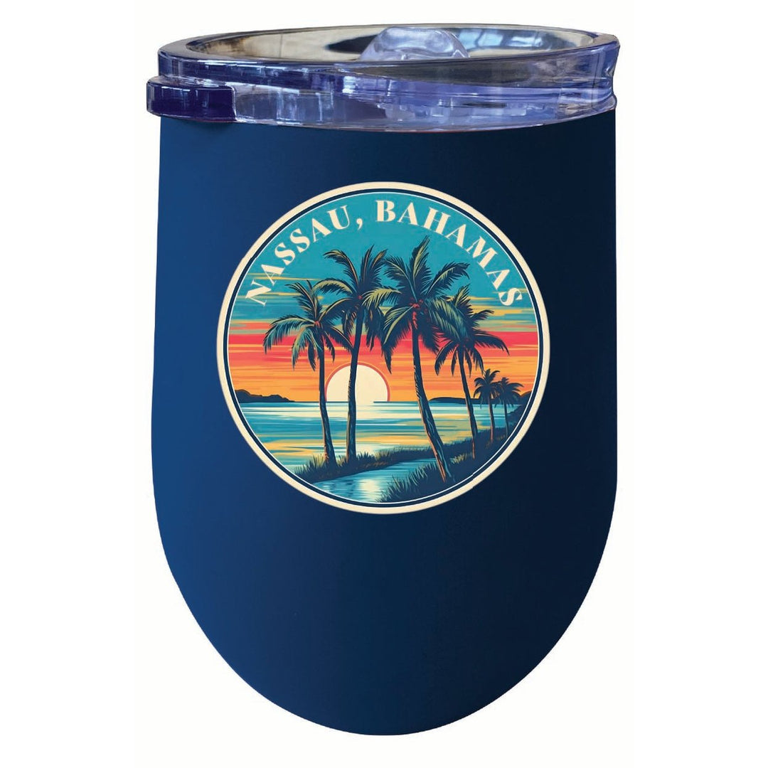 Nassau the Bahamas Design D Souvenir 12 oz Insulated Wine Stainless Steel Tumbler Image 1