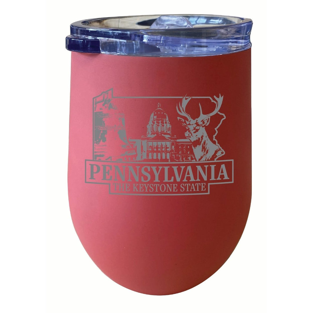 Pennsylvania Souvenir 12 oz Engraved Insulated Wine Stainless Steel Tumbler Image 4