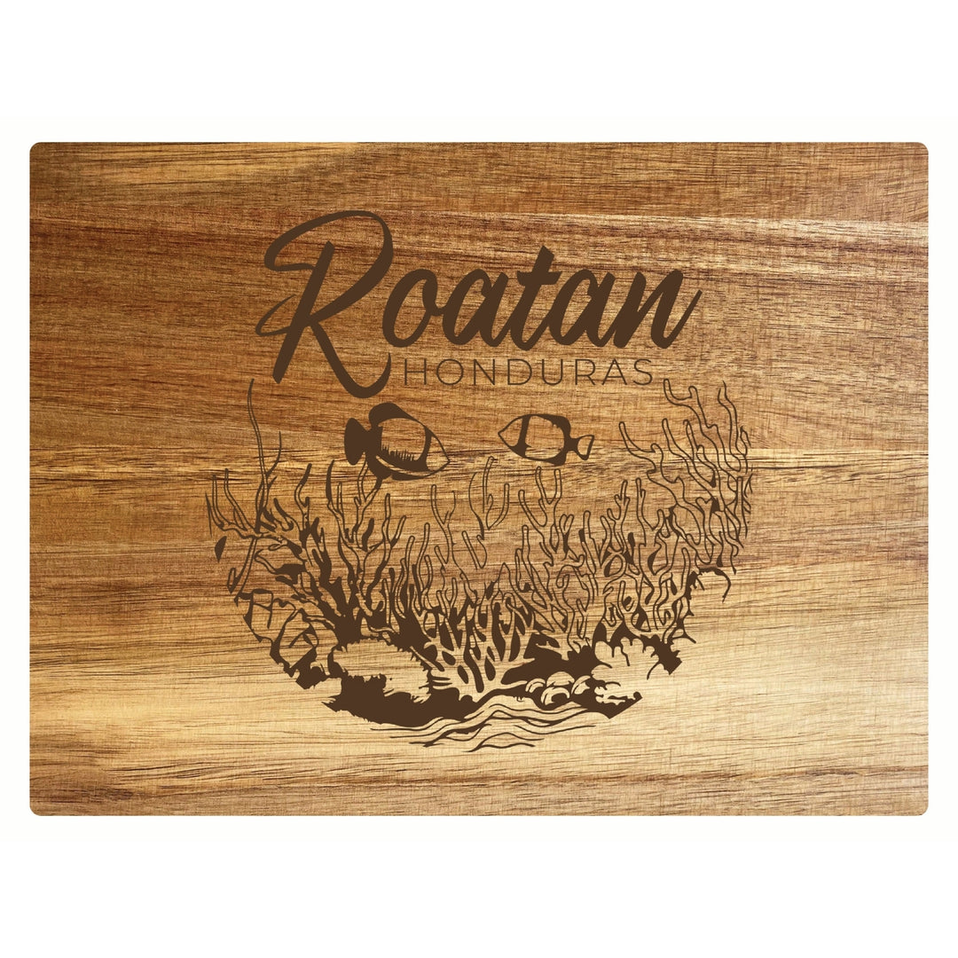 Roatan Honduras Souvenir Wooden Cutting Board 8 x 6 Image 1