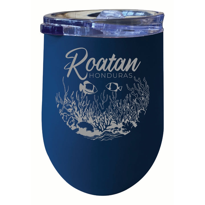 Roatan Honduras Souvenir 12 oz Engraved Insulated Wine Stainless Steel Tumbler Image 2