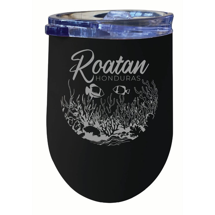 Roatan Honduras Souvenir 12 oz Engraved Insulated Wine Stainless Steel Tumbler Image 5