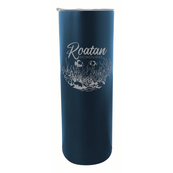 Roatan Honduras Souvenir 20 oz Engraved Insulated Stainless Steel Skinny Tumbler Image 1