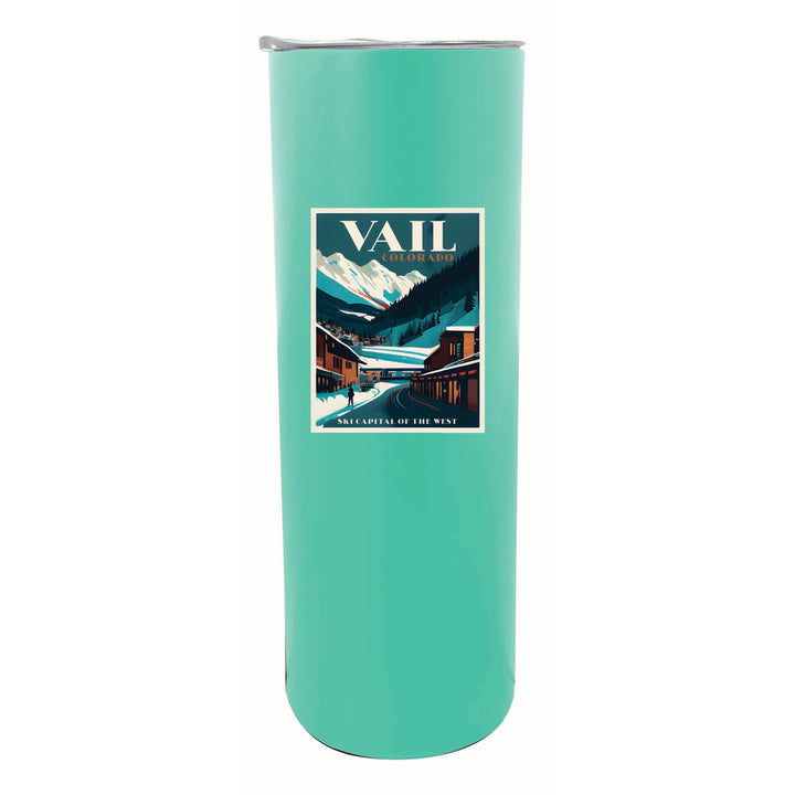 Vail Colorado Design B Souvenir 20 oz Insulated Stainless Steel Skinny Tumbler Image 2