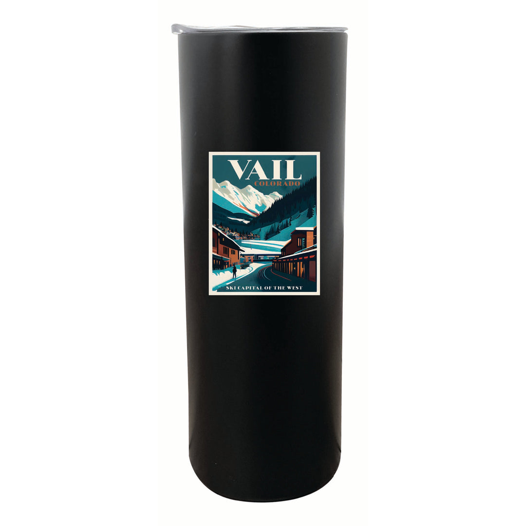 Vail Colorado Design B Souvenir 20 oz Insulated Stainless Steel Skinny Tumbler Image 3