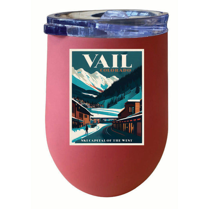 Vail Colorado Design B Souvenir 12 oz Insulated Wine Stainless Steel Tumbler Image 5