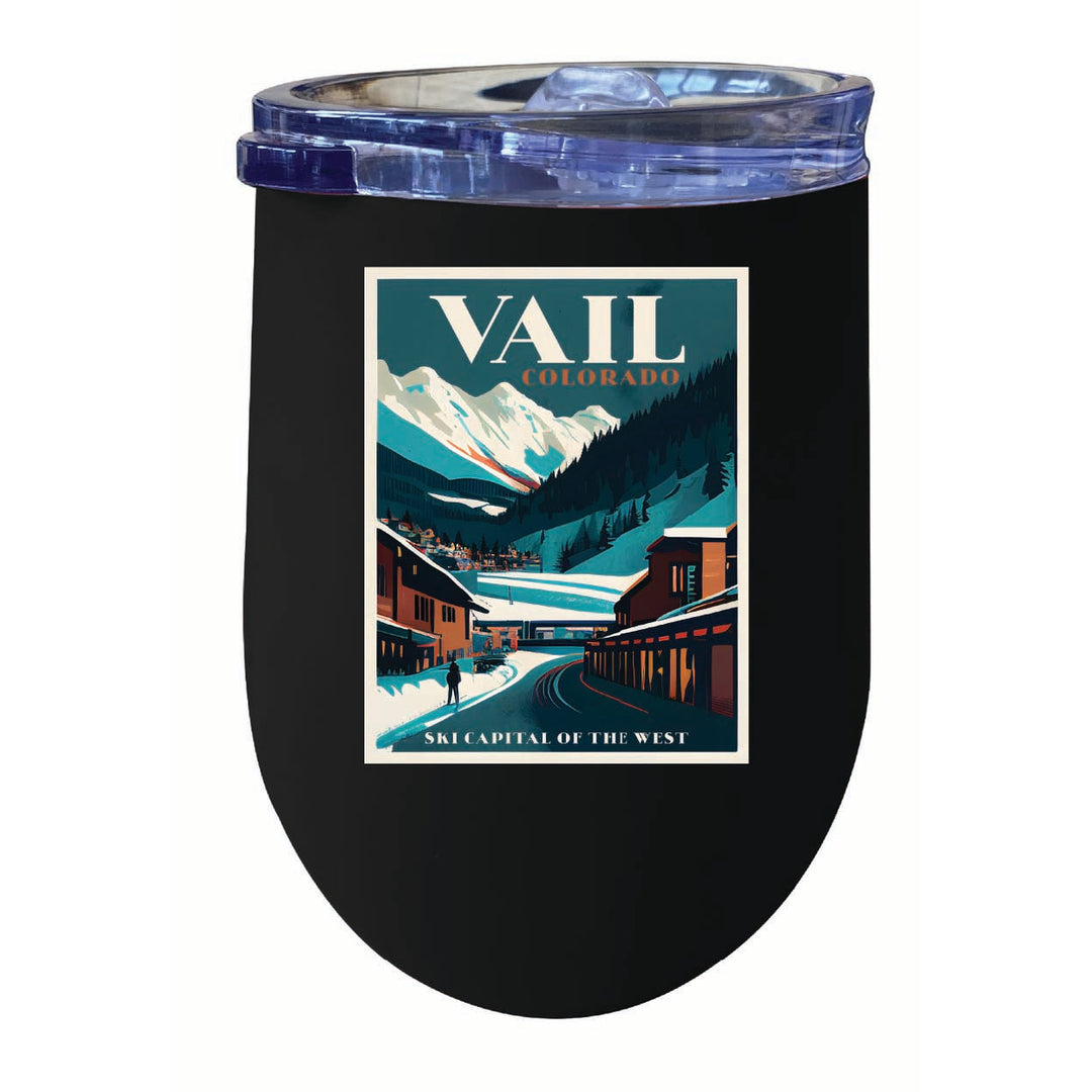 Vail Colorado Design B Souvenir 12 oz Insulated Wine Stainless Steel Tumbler Image 6