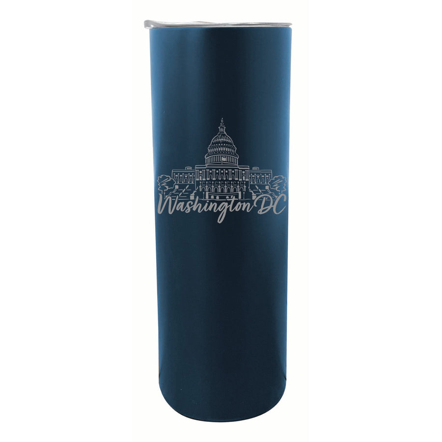 Washington DC Engraving2 Souvenir 20 oz Engraved Insulated Stainless Steel Skinny Tumbler Image 1