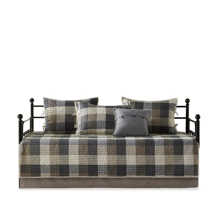 Gracie Mills Donner 6 Piece Reversible Daybed Cover Set Twin Plaid GRACE-12668 Image 1