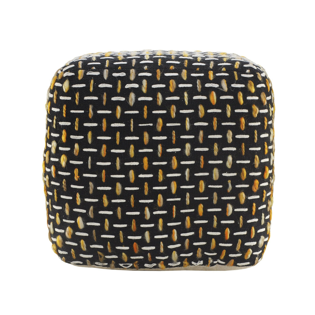 16" Black Polyester Ottoman Image 6