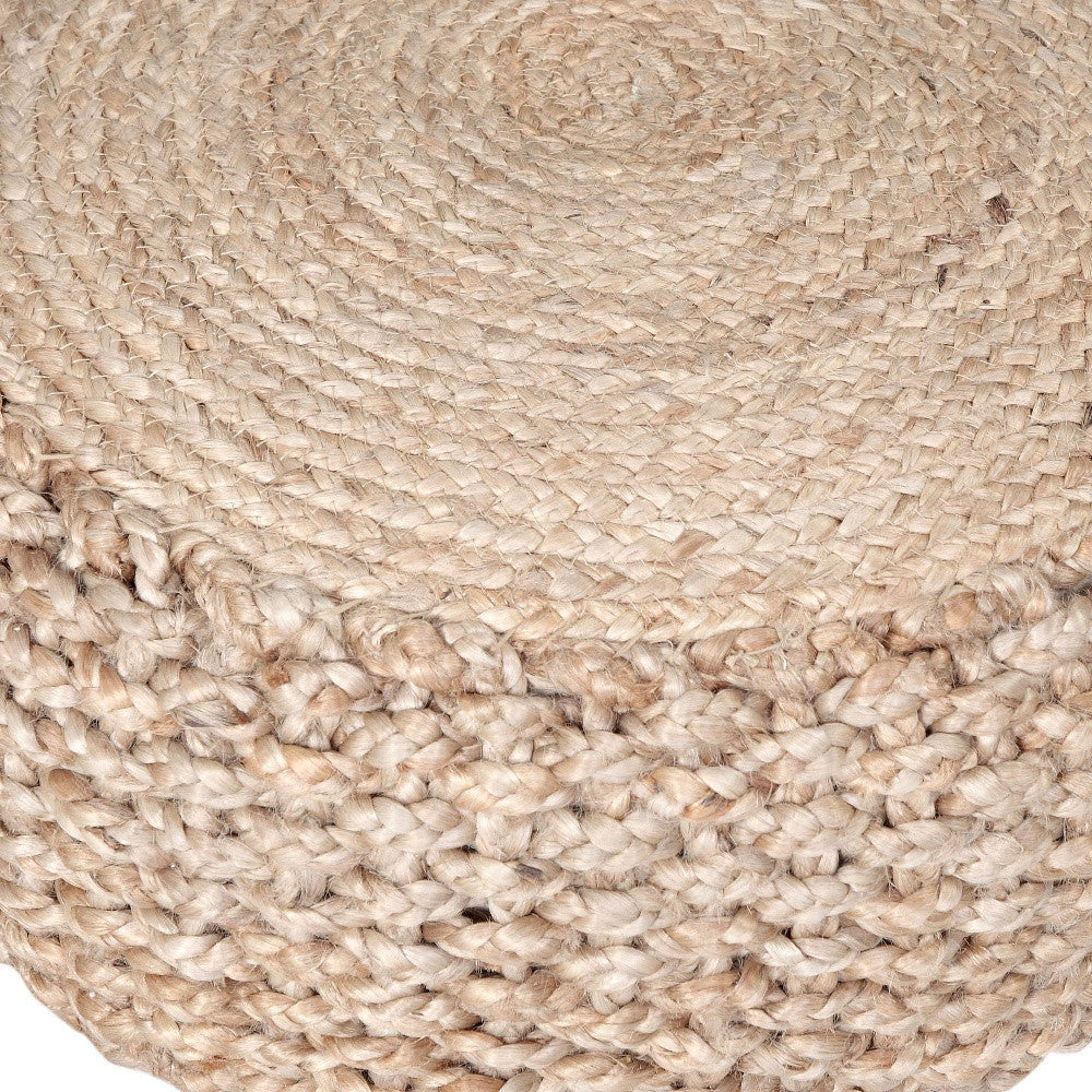 20" Tan Jute Ottoman Image 4