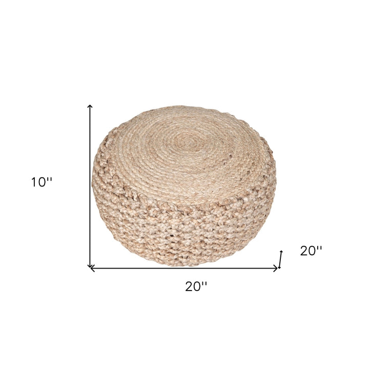 20" Tan Jute Ottoman Image 5