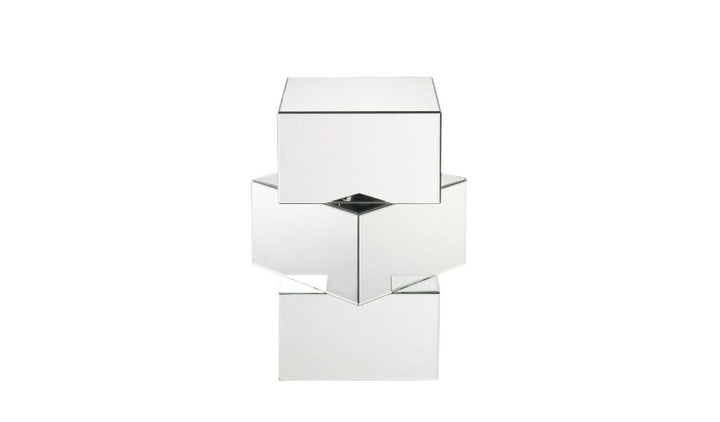 24" Clear Mirrored Square Mirrored End Table Image 1