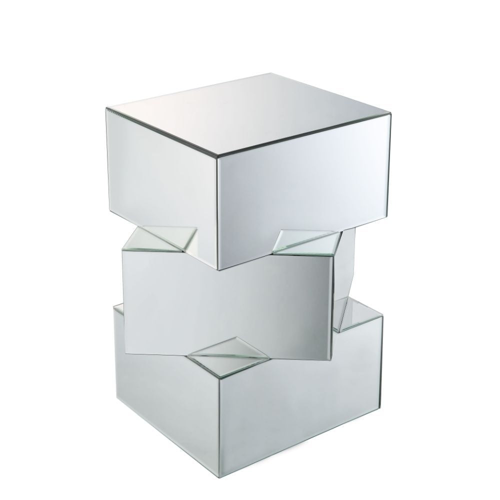 24" Clear Mirrored Square Mirrored End Table Image 6