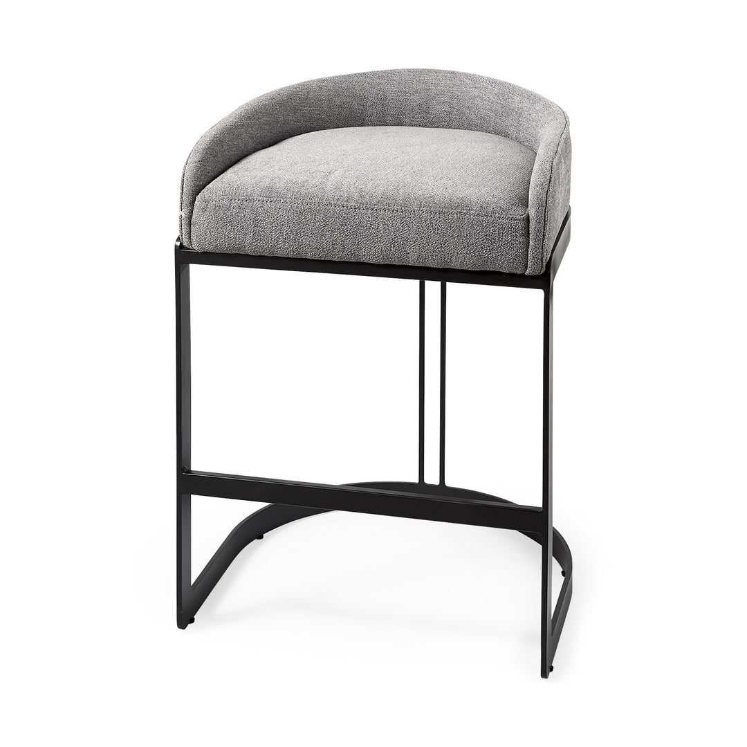 29" Grey Steel Low back Bar Chair Image 1