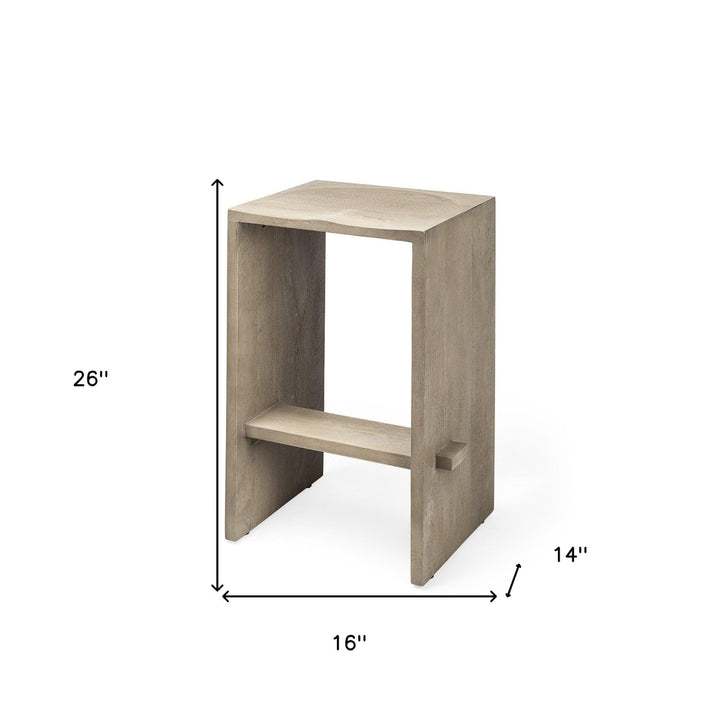 29" Brown Solid and Manufactured Wood Backless Counter Height Bar Chair Image 10